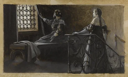 Ethel et la femme voilée, vers 1889 (huile sur toile)