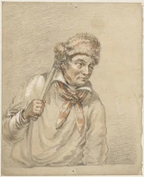 Homme avec un bonnet de fourrure sur la tête