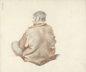 Homme assis, vu de dos