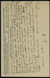 Carte postale autographe à Jean Mollet, datée du 16 septembre 1915