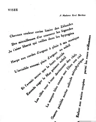 Calligramme de Guillaume Apollinaire (1880-1918) : « Visée »