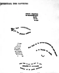 Calligramme de Guillaume Apollinaire (1880-1918) représentant un visage : « L