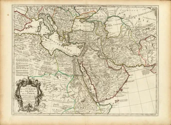 1701 Carte de Guillaume Delisle des empires ottoman et perse (recadrée)