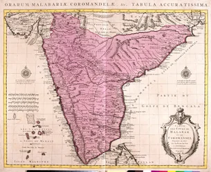 Carte de Coromandel et Malabar (Inde)