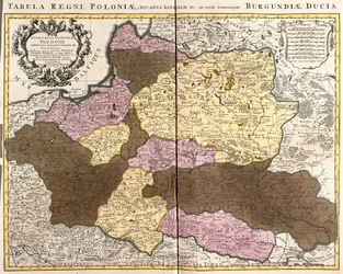 Carte du Royaume de Pologne avec le Duché de Lituanie (gravure)