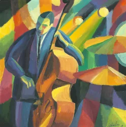 Contrebassiste, 2008 (gouache sur papier)