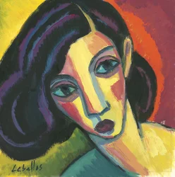 Visage de femme sur papier, 2010 (gouache sur papier)