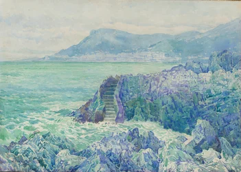Rochers sur une plage de la Côte d