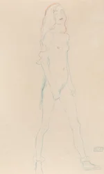 Une jeune fille nue, vers 1917