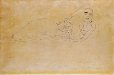 "Nu couché sur le ventre vers la droite". Portrait d