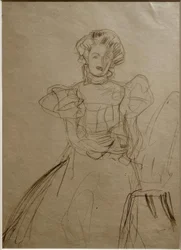 Portrait de Sonja Knips – Assise sur une chaise de face