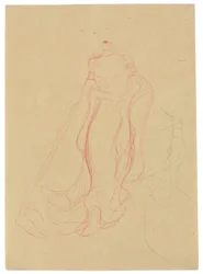 Étude de costume avec les mains jointes, répétition du côté droit, vers 1903-04