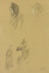 Quatre études de portraits de femmes