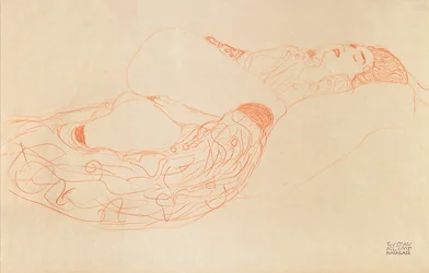 Demi-nu allongé se masturbant, 1912-1913