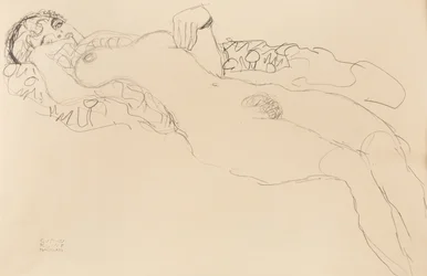 Nu féminin allongé, vers la gauche, 1917