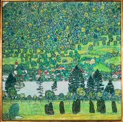 Pente dans une forêt sur le lac d