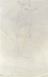 Femme debout avec les mains levées