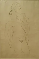 Couple amoureux debout (Étude pour Adam et Ève)