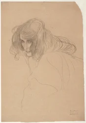 Étude de tête de femme en profil trois-quarts, étude pour L