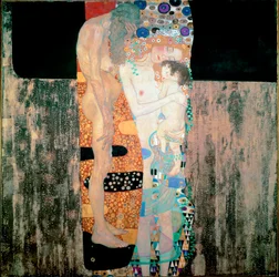 Les trois âges de la femme. Peinture de Gustav Klimt, 1905. Rome, Galleria Nazionale d