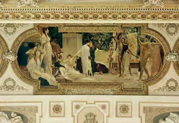 Burgtheater (théâtre de cour) de Vienne, fresque du plafond, détail