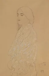 Femme avec un châle blanc