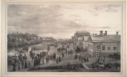 Parade des Chevaliers Gardes à Krasnoye Selo, 1848