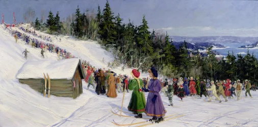 Compétition de ski à Fjelkenbakken