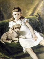 Jeune fille avec chien