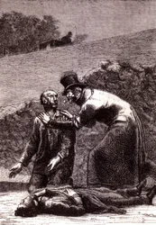 Javert reconnaît Valjean - dans « Les Misérables » par Victor Hugo, ill. par Brion, éd. Hetzel et Lacroix