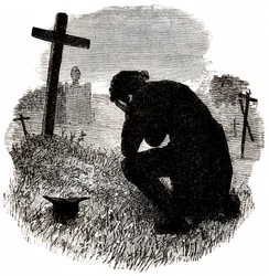 Deuil (pour Les Misérables de Victor Hugo) (gravure, fin du 19e siècle)