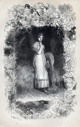 Portrait de Fantine amoureuse de Tholomyès - Illustration par Gustave Brion pour « Les Misérables - Première partie : Fantine » de Victor Hugo