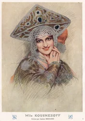 Portrait de Maria Nikolaievna Kuznetsova (Maria Kuznetsova) (1880-1966), célèbre chanteuse d