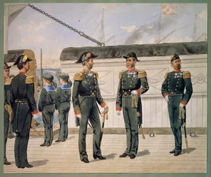 Officiers de la marine danoise en uniforme de cérémonie