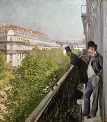 Un balcon, boulevard Haussmann, 1880