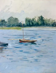 Bateau au mouillage sur la Seine