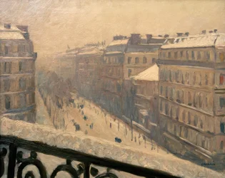 Boulevard Haussmann, effet de neige