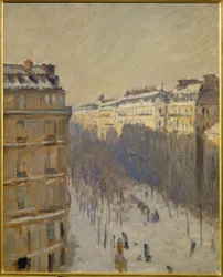 Boulevard Haussmann, effet de neige
