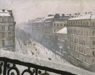 Boulevard Haussmann sous la neige, 1879 ou 1881