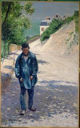 Père Magloire sur la route entre Saint-Clair et Etretat (huile sur toile)