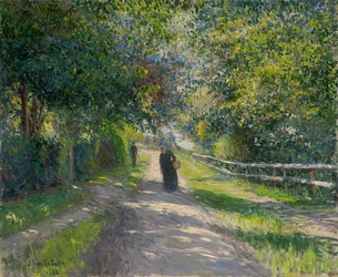 German: Allee der Villa des Fleurs in Trouville Avenue of the Villa des Fleurs in Trouville