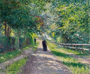 German: Allee der Villa des Fleurs in Trouville Avenue of the Villa des Fleurs in Trouville