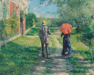 French : Couple en promenade The Uphill Path