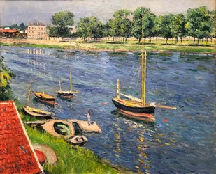 La Seine à Argenteuil, bateaux au mouillage, 1883