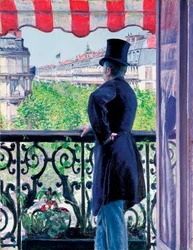 Homme sur un balcon, boulevard Haussmann, 1880