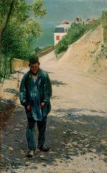 Père Magloire sur la route entre Saint-Clair et Étretat