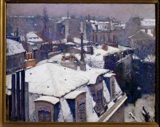 Neige sur les toits (peinture sur toile)