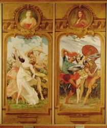 Le Foyer de la Danse possède quatre peintures murales de Boulanger représentant une Danse amoureuse et une Danse guerrière ... (peinture murale)