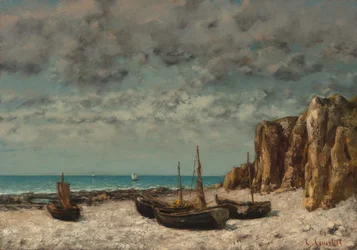 Bateaux sur une plage, Etretat, vers 1872-1875 (huile sur toile)