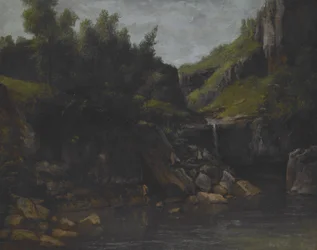 Cascade dans un paysage rocheux, vers 1872-4